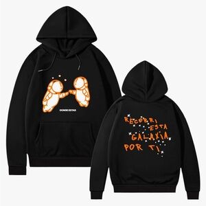 Black Graphic Hoodie Sweater